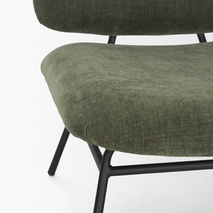 Mercana Nora Accent Chair – Timeless Mid-Century Modern Design with Soft Cushions and Stylish Metal Legs Green | Black Metal 70685