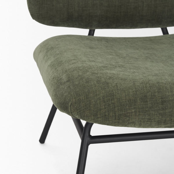 Mercana Nora Accent Chair – Timeless Mid-Century Modern Design with Soft Cushions and Stylish Metal Legs Green | Black Metal 70685