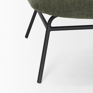 Mercana Nora Accent Chair – Timeless Mid-Century Modern Design with Soft Cushions and Stylish Metal Legs Green | Black Metal 70685