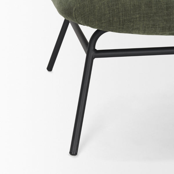 Mercana Nora Accent Chair – Timeless Mid-Century Modern Design with Soft Cushions and Stylish Metal Legs Green | Black Metal 70685