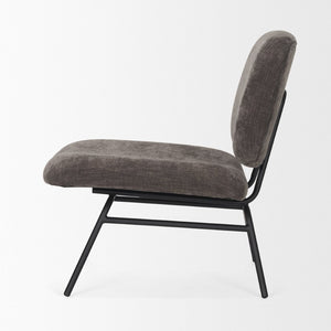 Mercana Nora Accent Chair – Timeless Mid-Century Modern Design with Soft Cushions and Stylish Metal Legs Charcoal | Black Metal 70732