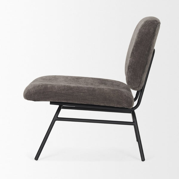 Mercana Nora Accent Chair – Timeless Mid-Century Modern Design with Soft Cushions and Stylish Metal Legs Charcoal | Black Metal 70732