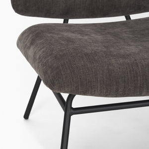 Mercana Nora Accent Chair – Timeless Mid-Century Modern Design with Soft Cushions and Stylish Metal Legs Charcoal | Black Metal 70732