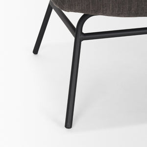 Mercana Nora Accent Chair – Timeless Mid-Century Modern Design with Soft Cushions and Stylish Metal Legs Charcoal | Black Metal 70732