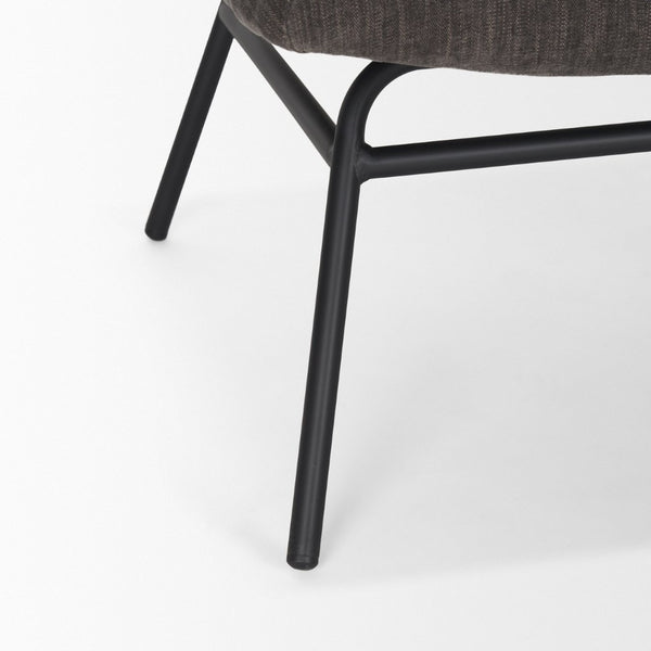 Mercana Nora Accent Chair – Timeless Mid-Century Modern Design with Soft Cushions and Stylish Metal Legs Charcoal | Black Metal 70732