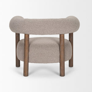 Mercana Gianna Accent Chair - Chic Open-Back Design with Luxe Upholstery for Modern Living Spaces Medium Brown | Taupe Boucle 70584