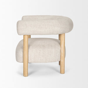 Mercana Gianna Accent Chair - Chic Open-Back Design with Luxe Upholstery for Modern Living Spaces Light Brown | Oatmeal 70585