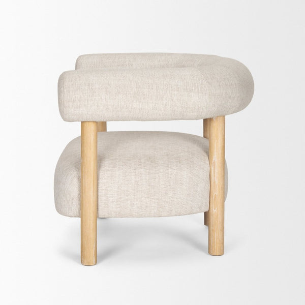 Mercana Gianna Accent Chair - Chic Open-Back Design with Luxe Upholstery for Modern Living Spaces Light Brown | Oatmeal 70585