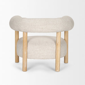 Mercana Gianna Accent Chair - Chic Open-Back Design with Luxe Upholstery for Modern Living Spaces Light Brown | Oatmeal 70585