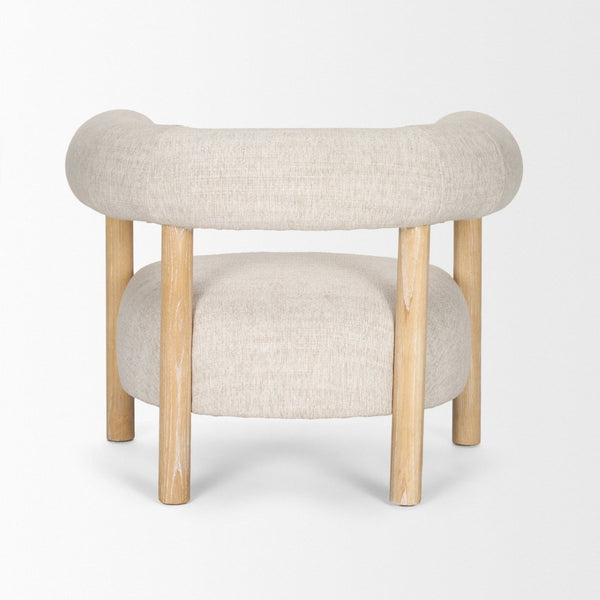 Mercana Gianna Accent Chair - Chic Open-Back Design with Luxe Upholstery for Modern Living Spaces Light Brown | Oatmeal 70585