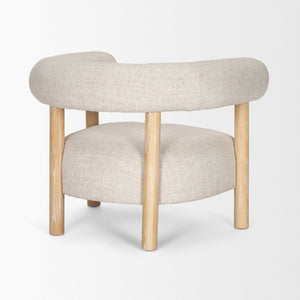 Mercana Gianna Accent Chair - Chic Open-Back Design with Luxe Upholstery for Modern Living Spaces Light Brown | Oatmeal 70585