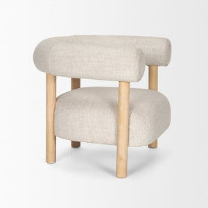 Mercana Gianna Accent Chair - Chic Open-Back Design with Luxe Upholstery for Modern Living Spaces Light Brown | Oatmeal 70585