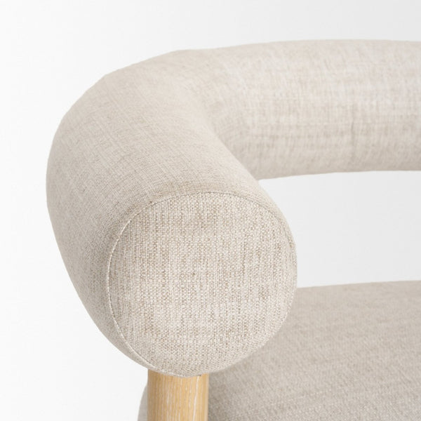 Mercana Gianna Accent Chair - Chic Open-Back Design with Luxe Upholstery for Modern Living Spaces Light Brown | Oatmeal 70585