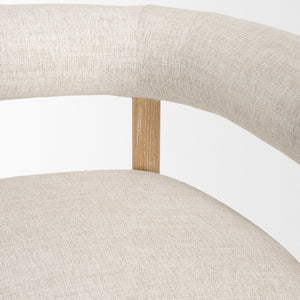 Mercana Gianna Accent Chair - Chic Open-Back Design with Luxe Upholstery for Modern Living Spaces Light Brown | Oatmeal 70585