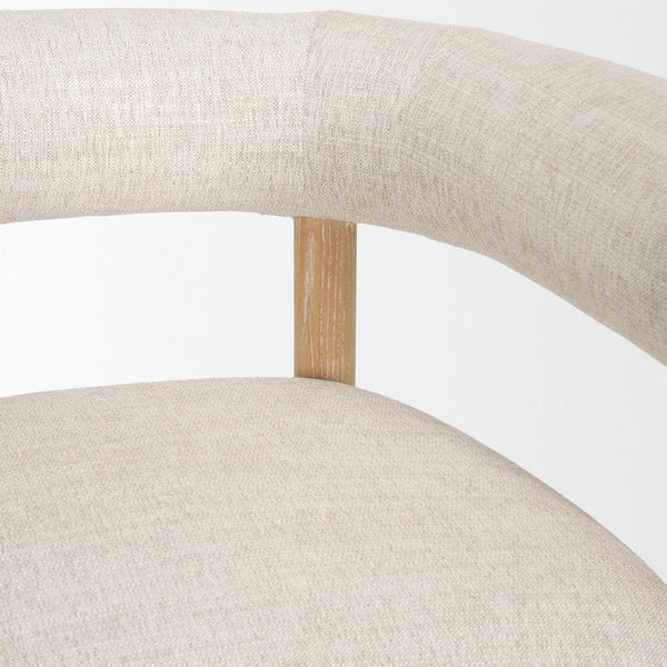 Mercana Gianna Accent Chair - Chic Open-Back Design with Luxe Upholstery for Modern Living Spaces Light Brown | Oatmeal 70585