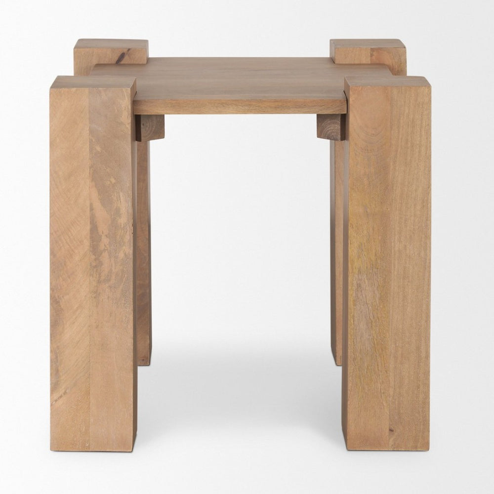 Mercana Beth Solid Mango Wood Square Accent Table – Versatile Design for Modern and Rustic Interiors 70633