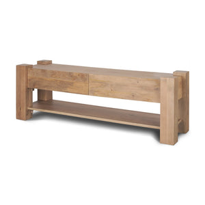 Mercana Beth Solid Mango Wood Media Console with Ample Storage and Elegant Design for All Interiors 70634