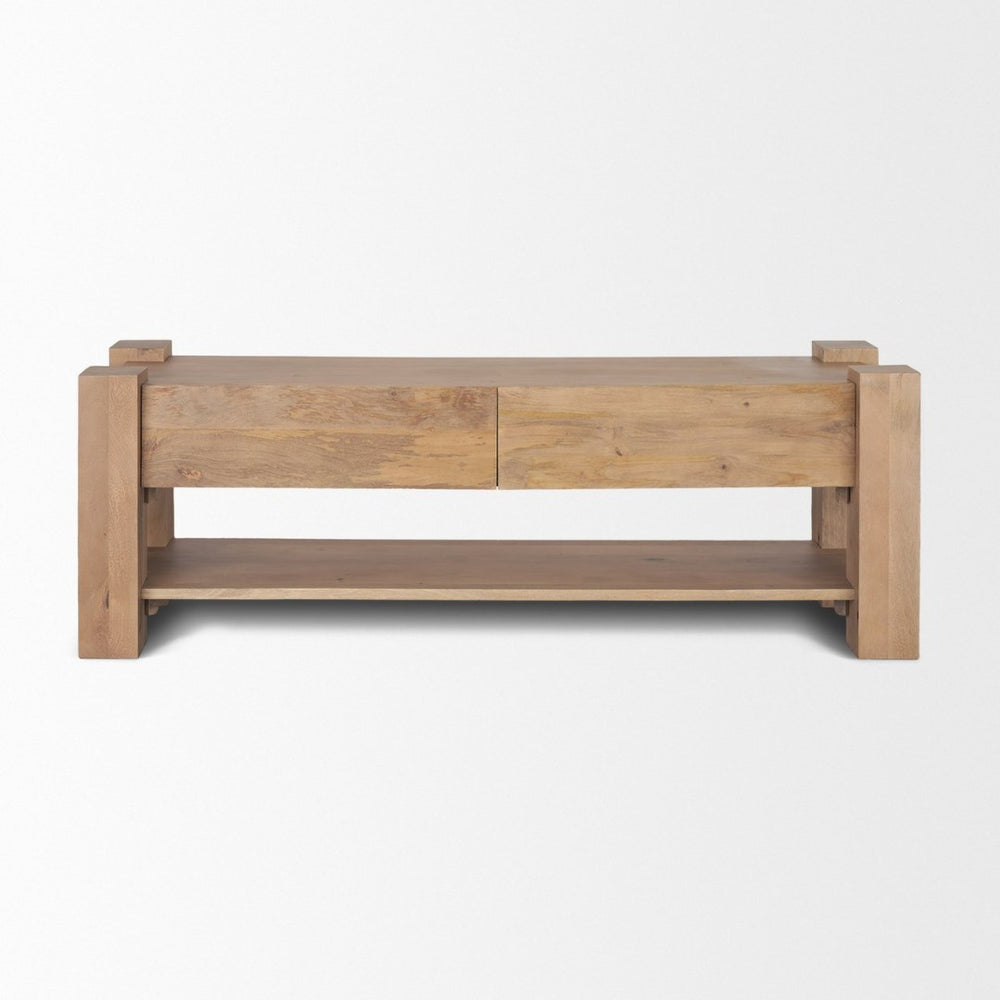Mercana Beth Solid Mango Wood Media Console with Ample Storage and Elegant Design for All Interiors 70634