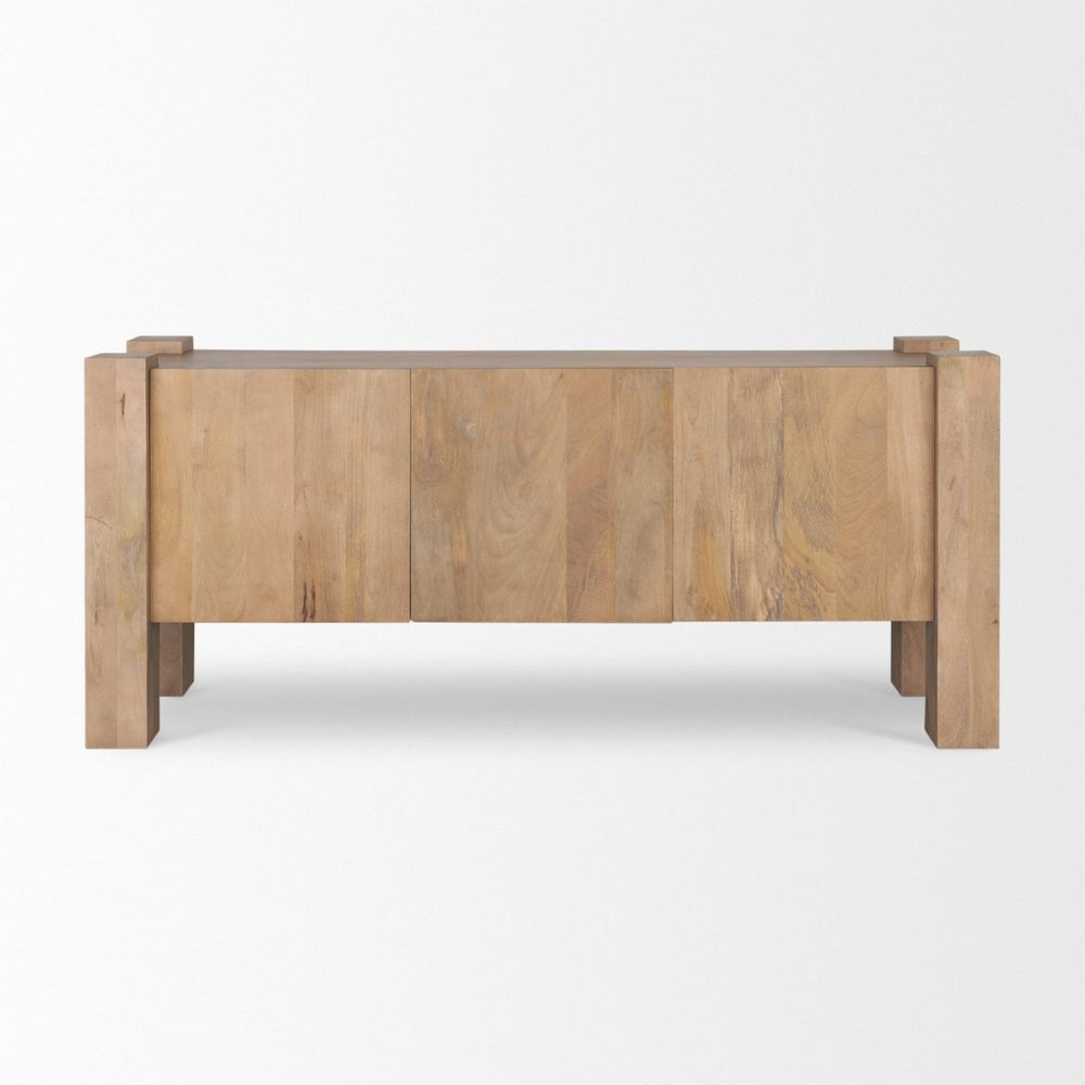 Mercana Beth Elegant Mango Wood Sideboard with 3 Doors - Timeless Storage for Modern Interiors & Style 70635