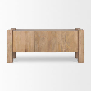 Mercana Beth Elegant Mango Wood Sideboard with 3 Doors - Timeless Storage for Modern Interiors & Style 70635