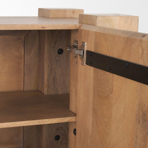 Mercana Beth Elegant Mango Wood Sideboard with 3 Doors - Timeless Storage for Modern Interiors & Style 70635