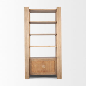 Mercana Beth Sturdy Mango Wood Shelving Unit with Open Display and Concealed Storage for Organized Style 70636-AB