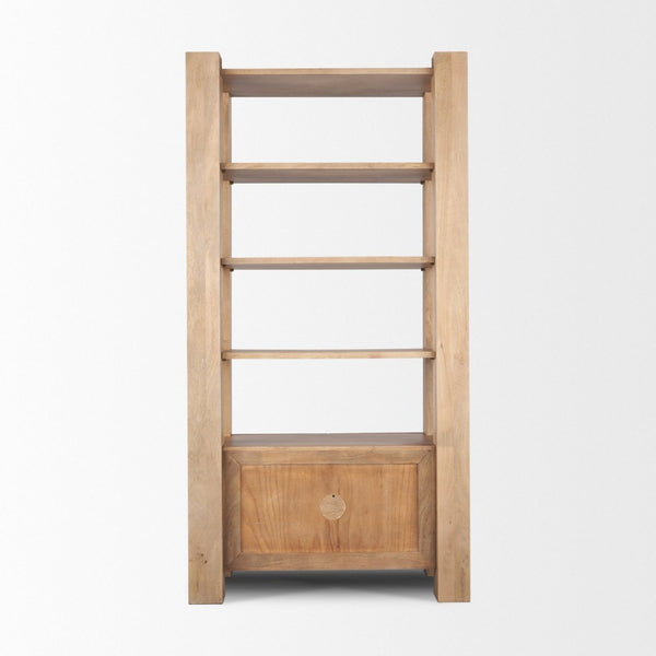 Mercana Beth Sturdy Mango Wood Shelving Unit with Open Display and Concealed Storage for Organized Style 70636-AB