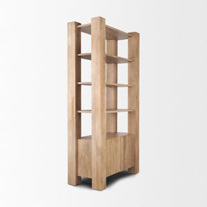 Mercana Beth Sturdy Mango Wood Shelving Unit with Open Display and Concealed Storage for Organized Style 70636-AB