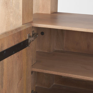 Mercana Beth Sturdy Mango Wood Shelving Unit with Open Display and Concealed Storage for Organized Style 70636-AB