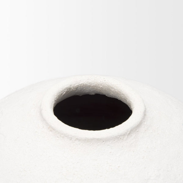 Mercana Karakum Elegant Textured Ceramic Vase - Sculptural Design for Modern and Boho Home Decor Styles White Ceramic | 32H 67679