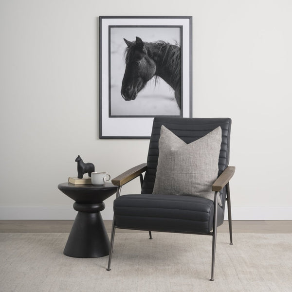Mercana Grosjean Premium Accent Chair: Modern Comfort with Chic Wood Accents for Timeless Home Style 70681