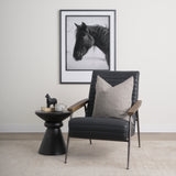 Mercana Grosjean Black Leather w/ Black Metal Frame Accent Chair 70681