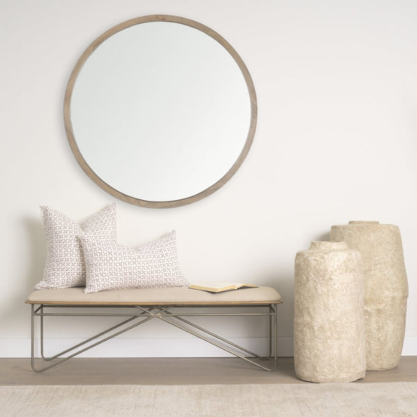 Mercana Jayden Decorative Pillow Cover - Elegant Natural Linen with Merlot X-Dot Print for Modern Spaces Cream/Merlot | 14x26 70312