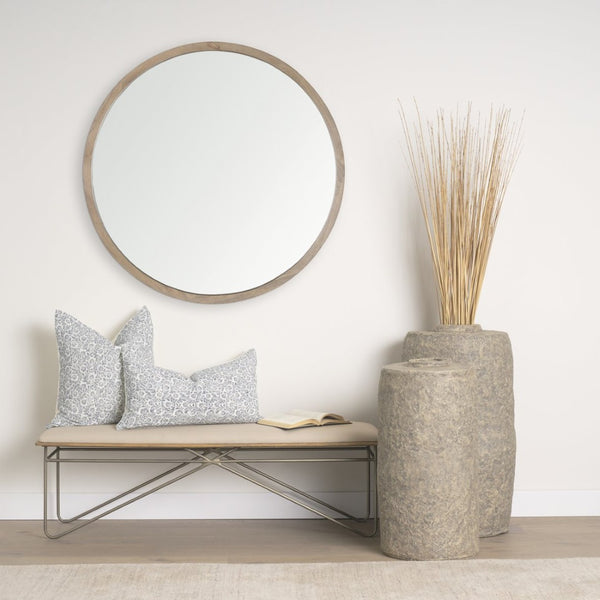 Mercana Jayne Lumbar Decorative Pillow Cover with Indigo Botanical Print for Coastal and Boho Decor 70318