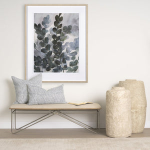 Mercana Jennelle Linen Square Decorative Pillow Cover with Indigo Arrow-Tail Print for Stylish Interiors Cream/Slate| 14x26 70320