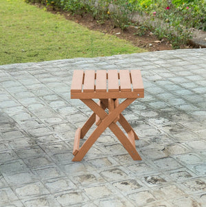 English Elm Seaview Recycled Hdpe Outdoor Folding Side Table Uv Resistant Patio Deck Use Teak B2745P409725