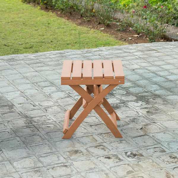 English Elm Seaview Recycled Hdpe Outdoor Folding Side Table Uv Resistant Patio Deck Use Teak B2745P409725
