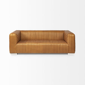 Mercana Ricciardo Three-Seater Sofa - Luxurious Top-Grain Leather with Modern Chrome Feet for Stylish Comfort 70793