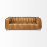 Ricciardo Cognac Leather Three Seater Sofa 82.5L x 38.5W x 26.5H 70793 Mercana