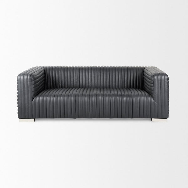 Mercana Ricciardo Modern Three-Seater Sofa with Ribbed Channel Upholstery for Stylish Living Spaces 70794
