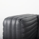 Ricciardo Black Leather Wrapped Three Seater Sofa 82.5L x 38.5W x 26.5H 70794 Mercana