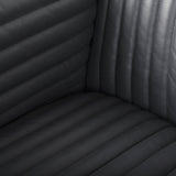 Ricciardo Black Leather Wrapped Three Seater Sofa 82.5L x 38.5W x 26.5H 70794 Mercana