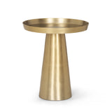 Roland Satin Brass Cast Aluminum Metal Accent Table 70616 Mercana