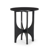 Sobi Textured Matte Black Round Metal Accent Table