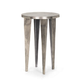 Maggie Textured Silver Cast Aluminum Accent Table