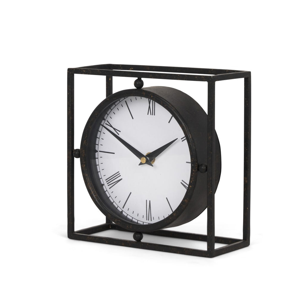Mercana Raisa Table Clock with Vintage Gold Antiquing - Stylish Accent for Modern and Classic Interiors 70690