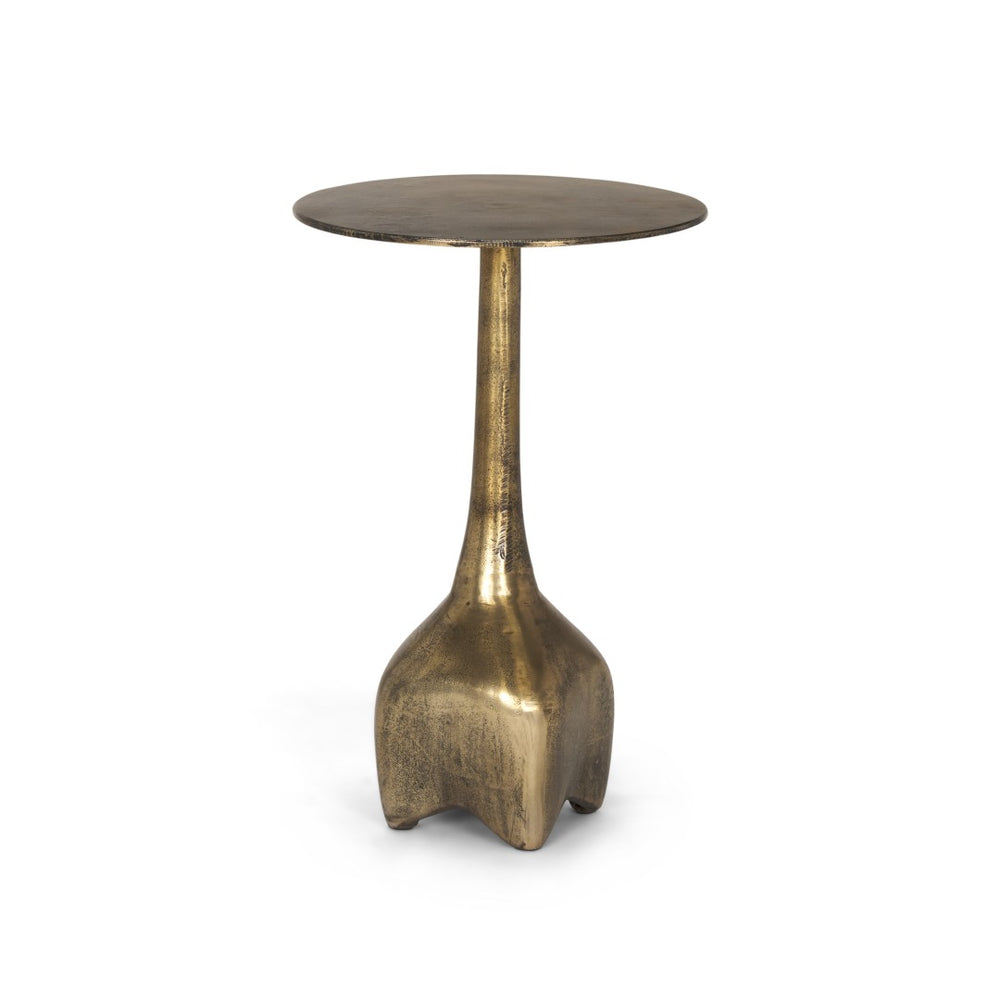 Mercana Risha Accent Table – Sculptural Antiqued Brass Design for Modern and Eclectic Home Décor Needs 70739