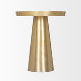 Roland Satin Brass Cast Aluminum Metal Accent Table 70616 Mercana