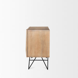 Mercana Darwin Accent Cabinet with Geometric Doors - Stylish Storage Solution for Modern Living Spaces 70682