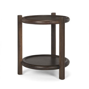 Mercana Romi Stylish Round Accent Table with Two-Tier Design - Perfect for Living Room, Bedroom, or Entryway 70638